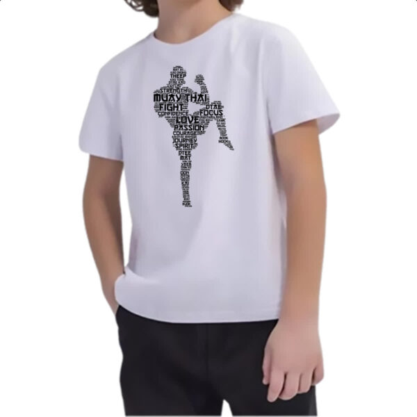 Camiseta Infanto Juvenil Muay Thai Palavras - Imagem 2