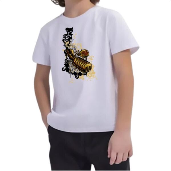 Camiseta Infanto Juvenil Microofone Gothic Arte - Imagem 2