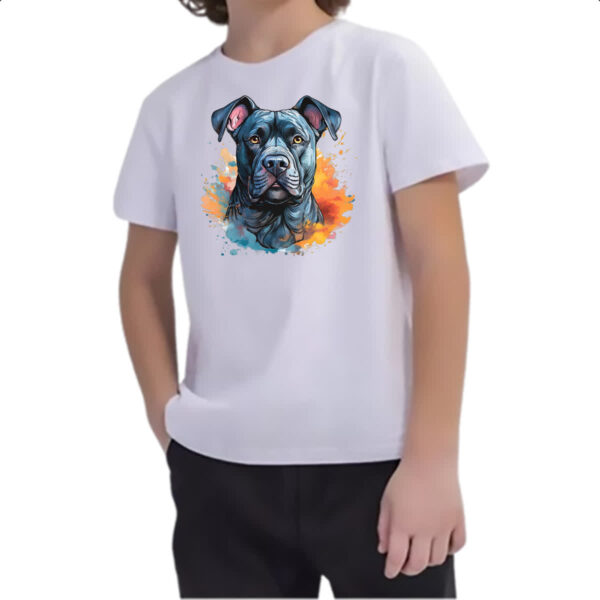 Camiseta Infanto Juvenil Cane Corso Watercolor Arte - Imagem 2
