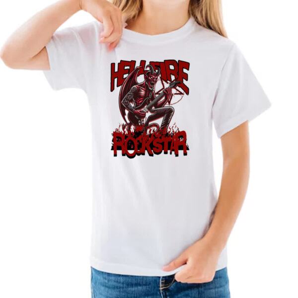 Camiseta Infanto Juvenil Hell Fire Rockstar - Imagem 3