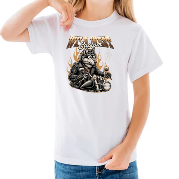 Camiseta Infanto Juvenil Lobo Wild West Custom - Imagem 3