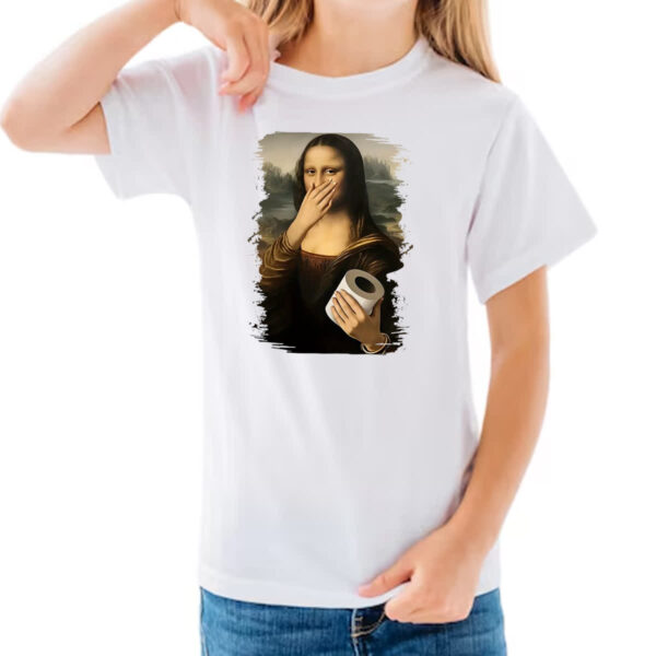 Camiseta Infanto Juvenil Mona Lisa que fedo - Imagem 3