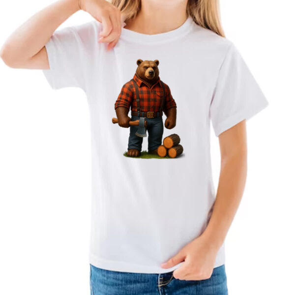 Camiseta Infanto Juvenil Urso Lenhador - Imagem 3