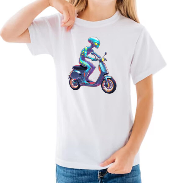 Camiseta Infanto Juvenil ET andando de moto - Imagem 3