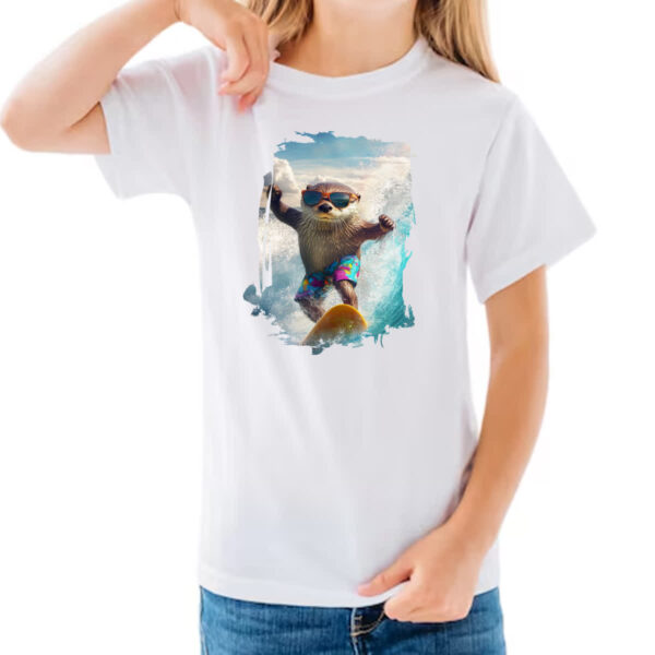 Camiseta Infanto Juvenil Lontra sufando - Imagem 3