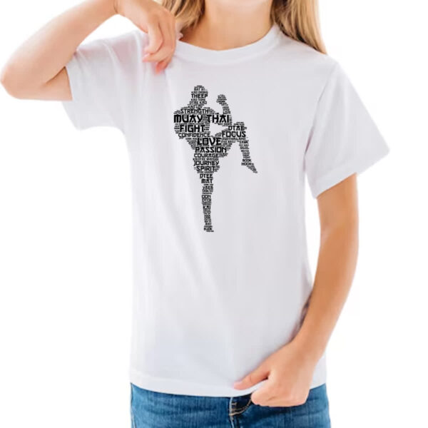 Camiseta Infanto Juvenil Muay Thai Palavras - Imagem 3
