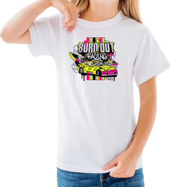 Camiseta Infanto Juvenil Burn out racing - Imagem 3