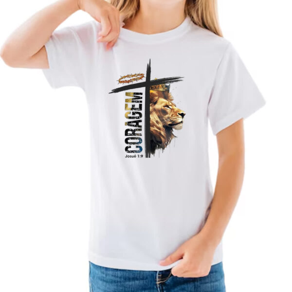 Camiseta Infanto Juvenil Coragem Josue 1-9 - Imagem 3