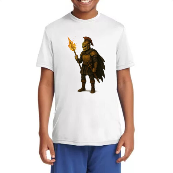 Camiseta Infanto Juvenil Caveira guerreira medieval - Imagem 4