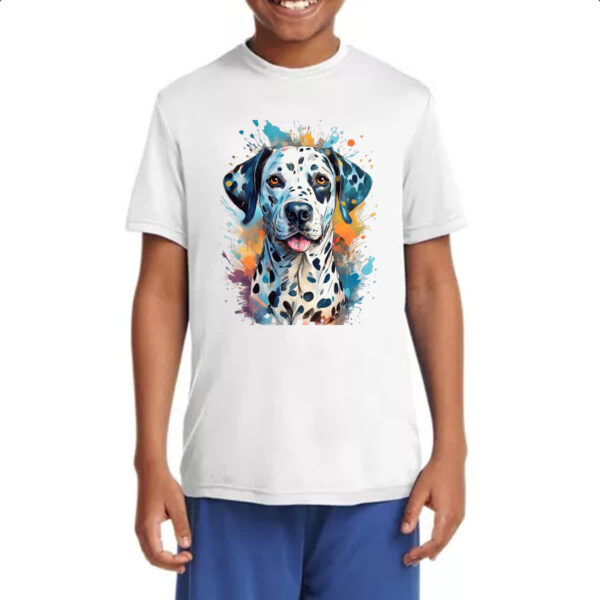 Camiseta Infanto Juvenil Dalmata Watercolor Arte - Imagem 4