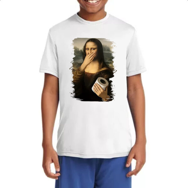 Camiseta Infanto Juvenil Mona Lisa que fedo - Imagem 4