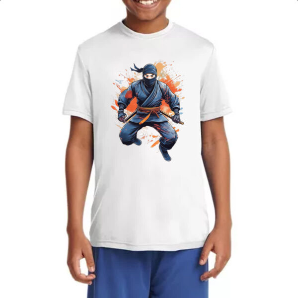 Camiseta Infanto Juvenil Ninja Watercolor Arte - Imagem 4