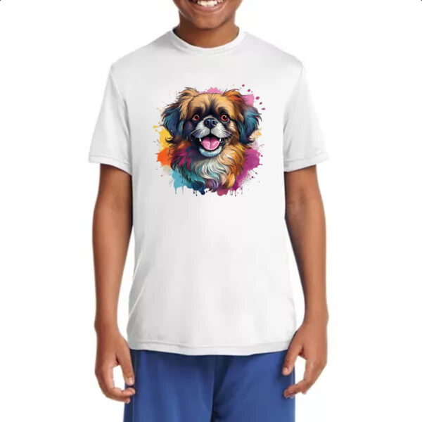 Camiseta Infanto Juvenil Pequines Watercolor Arte - Imagem 4