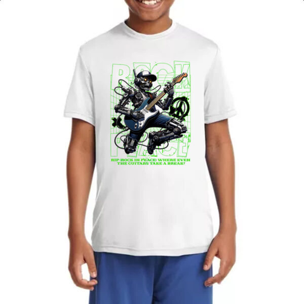 Camiseta Infanto Juvenil Skull Robot Rock - Imagem 4