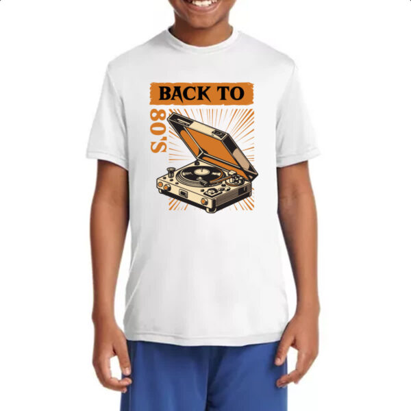 Camiseta Infanto Juvenil Back to anos 80 vitrola - Imagem 4