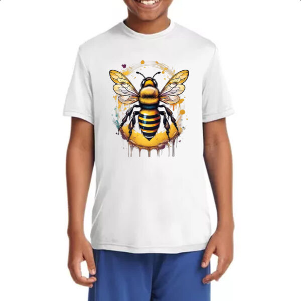 Camiseta Infanto Juvenil Abelha Watercolor Arte - Imagem 4