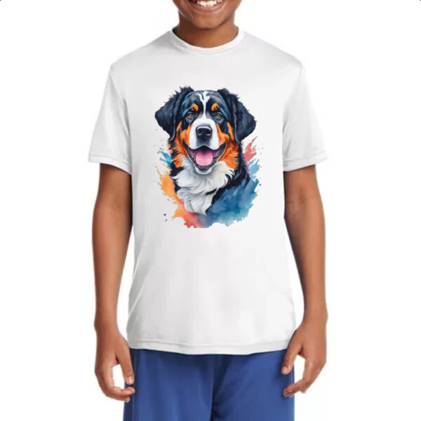 Camiseta Infanto Juvenil Boiadeiro de Berna Watercolor Arte - Imagem 4