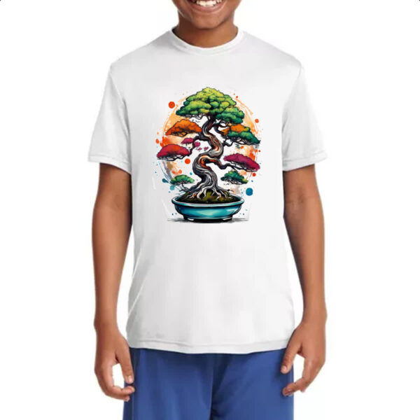 Camiseta Infanto Juvenil Bonsai Watercolor Arte - Imagem 4