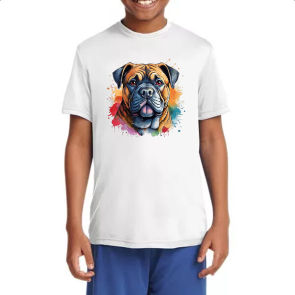 Camiseta Infanto Juvenil Bulmastife Watercolor Arte - Imagem 4