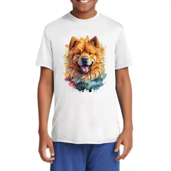 Camiseta Infanto Juvenil Chow Chow Watercolor Arte - Imagem 4