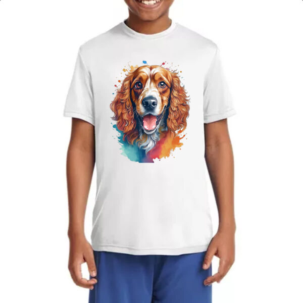 Camiseta Infanto Juvenil Cocker spaniel ingles Watercolor Arte - Imagem 4