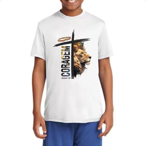 Camiseta Infanto Juvenil Coragem Josue 1-9 - Imagem 4