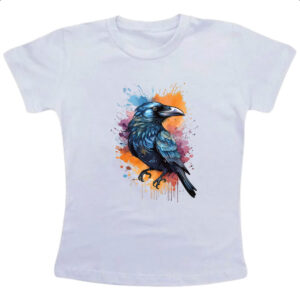 Camiseta Infanto Juvenil Corvo Watercolor Arte