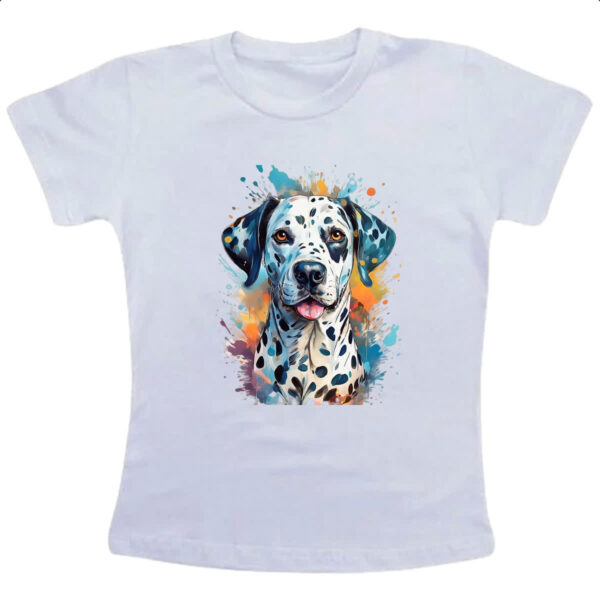 Camiseta Infanto Juvenil Dalmata Watercolor Arte
