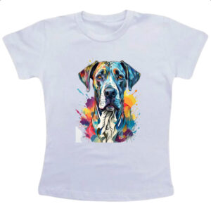 Camiseta Infanto Juvenil Dogue alemao Watercolor Arte