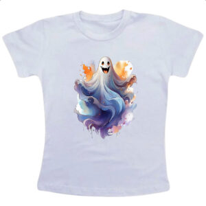 Camiseta Infanto Juvenil Fantasma Watercolor Arte