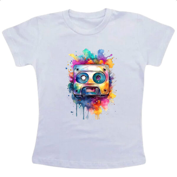 Camiseta Infanto Juvenil Fita K7 Watercolor Arte