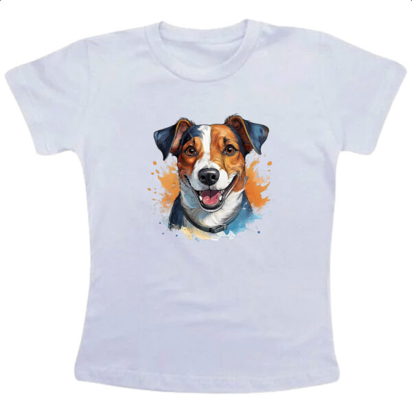 Camiseta Infanto Juvenil Jack Russell Terrier Watercolor Arte