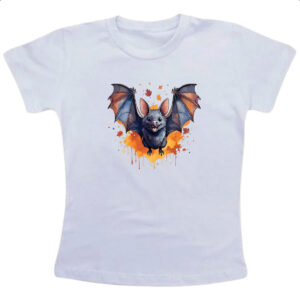 Camiseta Infanto Juvenil Morcego Watercolor Arte