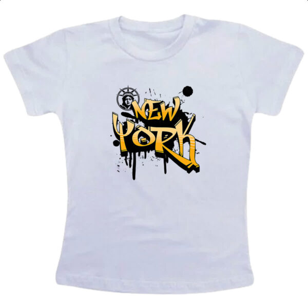 Camiseta Infanto Juvenil New York Grafit Splash