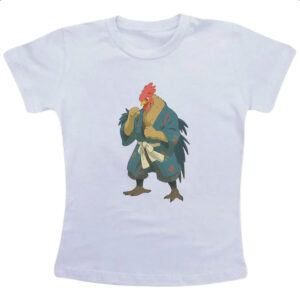 Camiseta Infanto Juvenil Galo Samurai Cartoon art