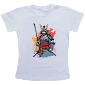 Camiseta Infanto Juvenil Samurai Watercolor Arte