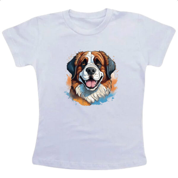Camiseta Infanto Juvenil Sao Bernado Watercolor Arte