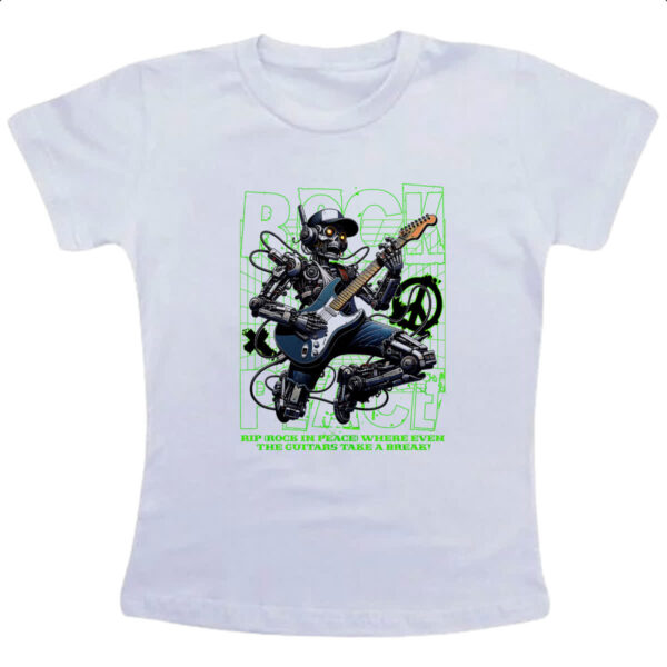 Camiseta Infanto Juvenil Skull Robot Rock