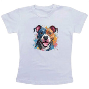Camiseta Infanto Juvenil Staffordshire bull terrier Watercolor Arte