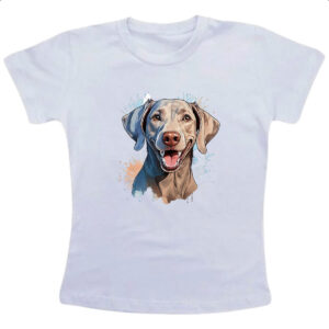 Camiseta Infanto Juvenil Weimaraner Watercolor Arte