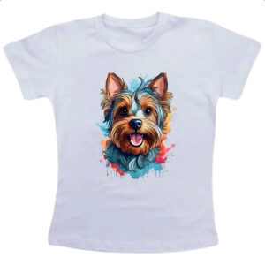 Camiseta Infanto Juvenil Yorkshire Terrier Watercolor Arte