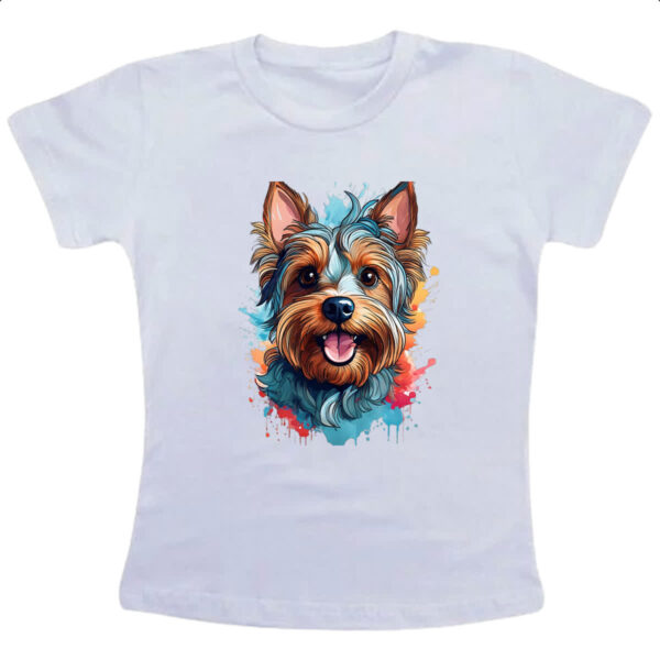 Camiseta Infanto Juvenil Yorkshire Terrier Watercolor Arte