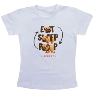 Camiseta Infanto Juvenil Pug e o seu ciclo