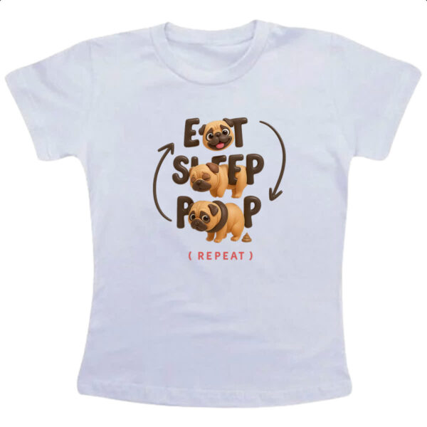 Camiseta Infanto Juvenil Pug e o seu ciclo