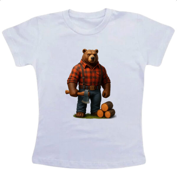 Camiseta Infanto Juvenil Urso Lenhador