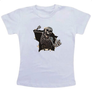 Camiseta Infanto Juvenil Caveira mal educada rasgando camisa