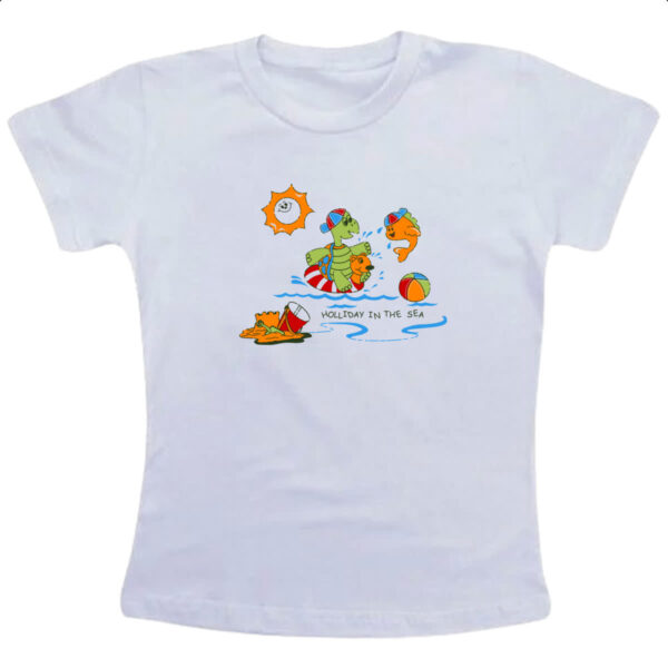 Camiseta Infanto Juvenil Tartaruguinha na praia