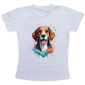 Camiseta Infanto Juvenil Beagle Watercolor Arte