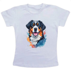 Camiseta Infanto Juvenil Boiadeiro de Berna Watercolor Arte