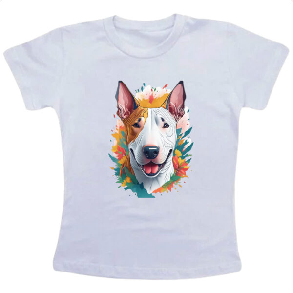 Camiseta Infanto Juvenil Bull Terrier Watercolor Arte